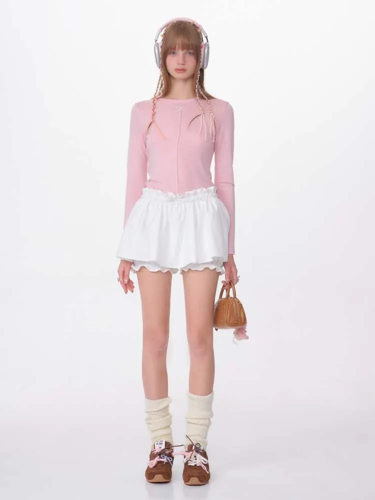 A-Line Fluffy Ruffle Skirt Pants【s0000007140】
