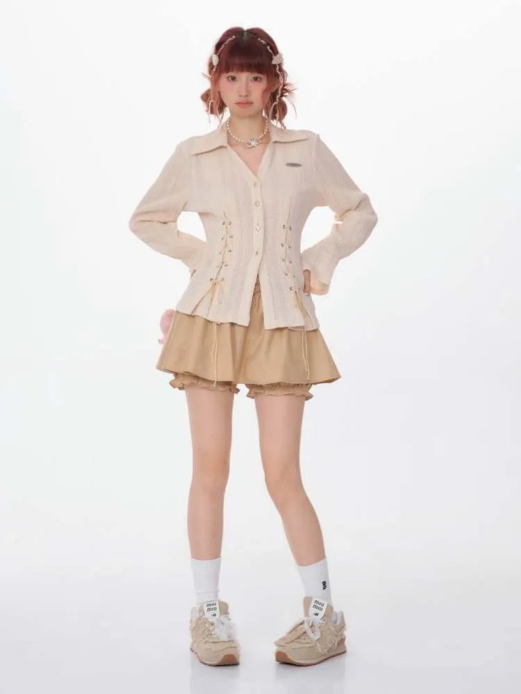 A-Line Fluffy Ruffle Skirt Pants【s0000007140】