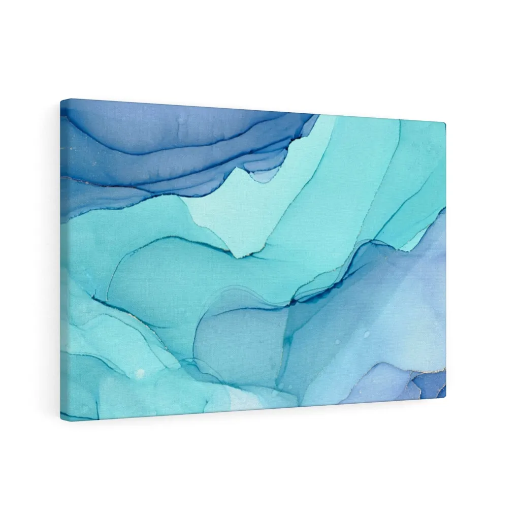 Abstract Canvas Art | Teal Blue