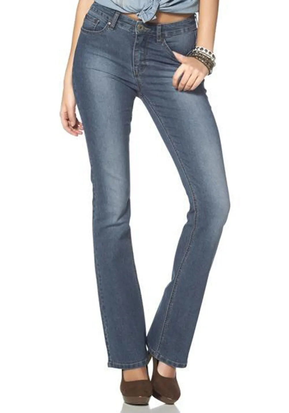 Arizona Bootcut jeans mit komfortabler Leibhöhe, blue