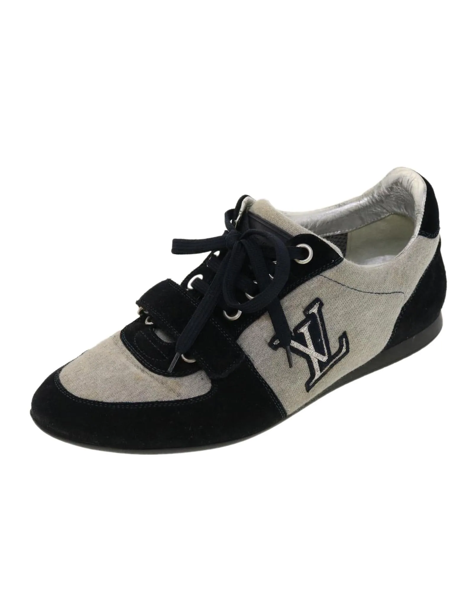 Authentic Louis Vuitton Gray Black Cotton Sneakers