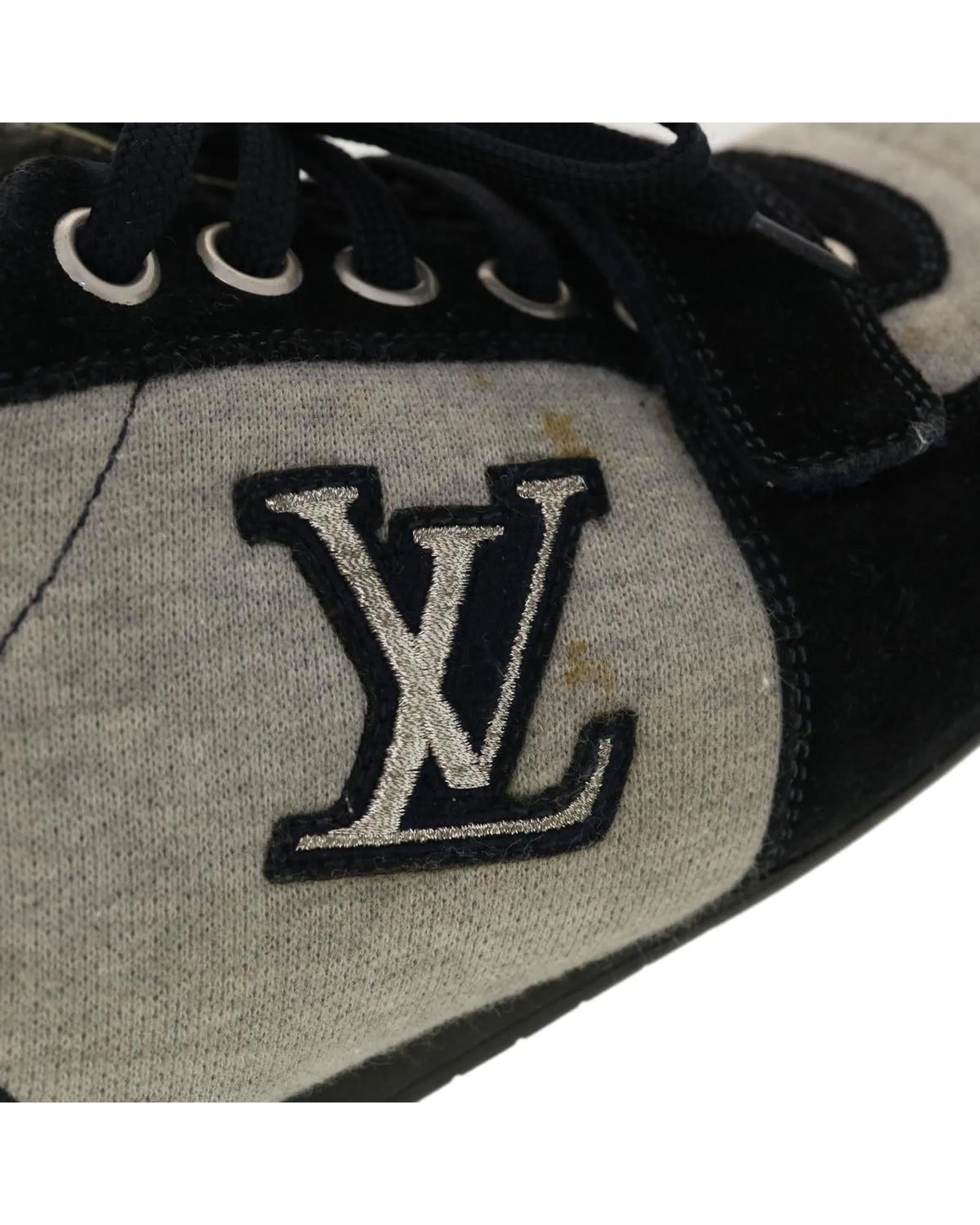 Authentic Louis Vuitton Gray Black Cotton Sneakers