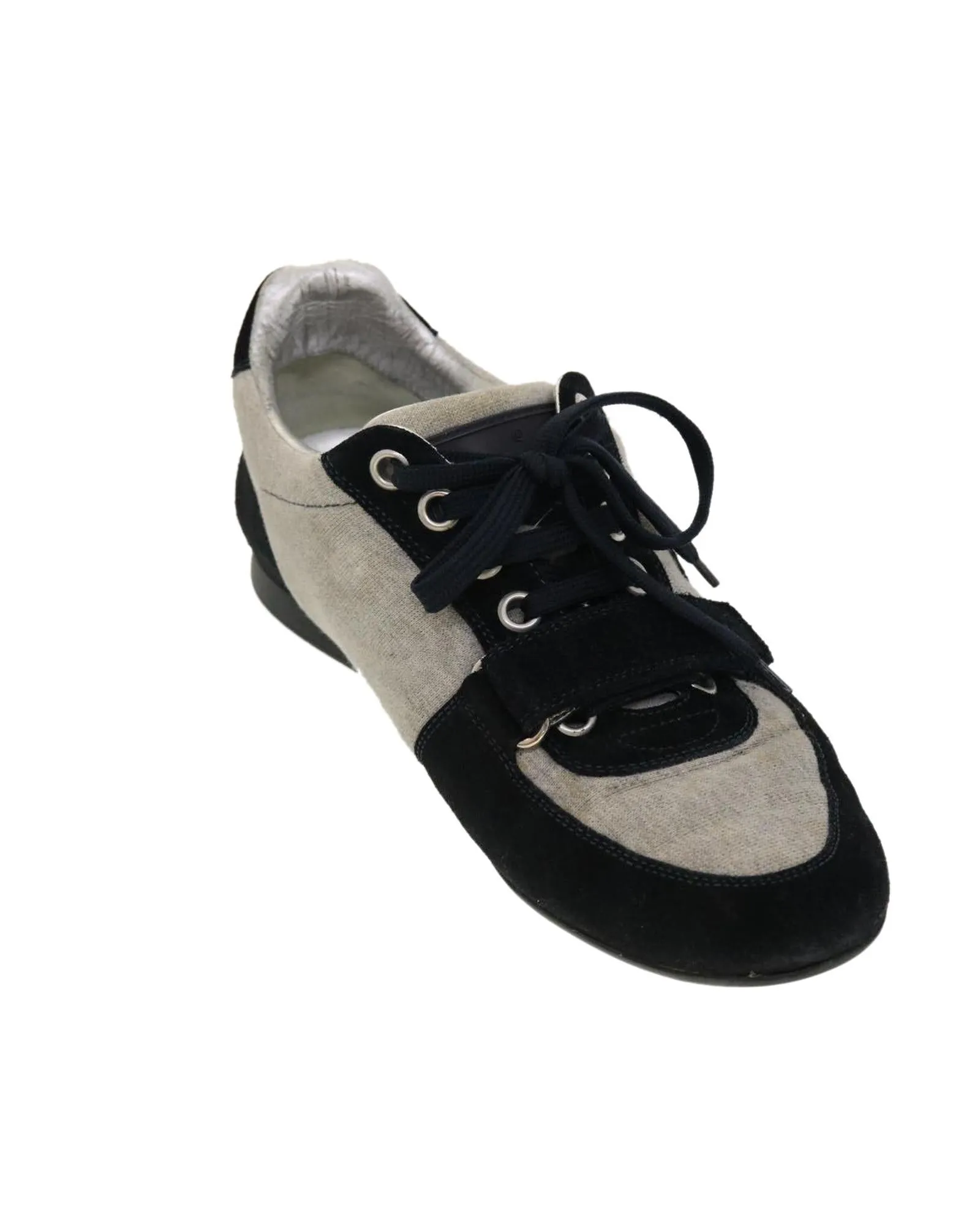 Authentic Louis Vuitton Gray Black Cotton Sneakers