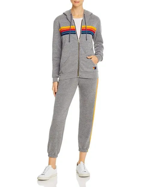 Aviator Nation Rainbow Striped Sweatpants - Gray