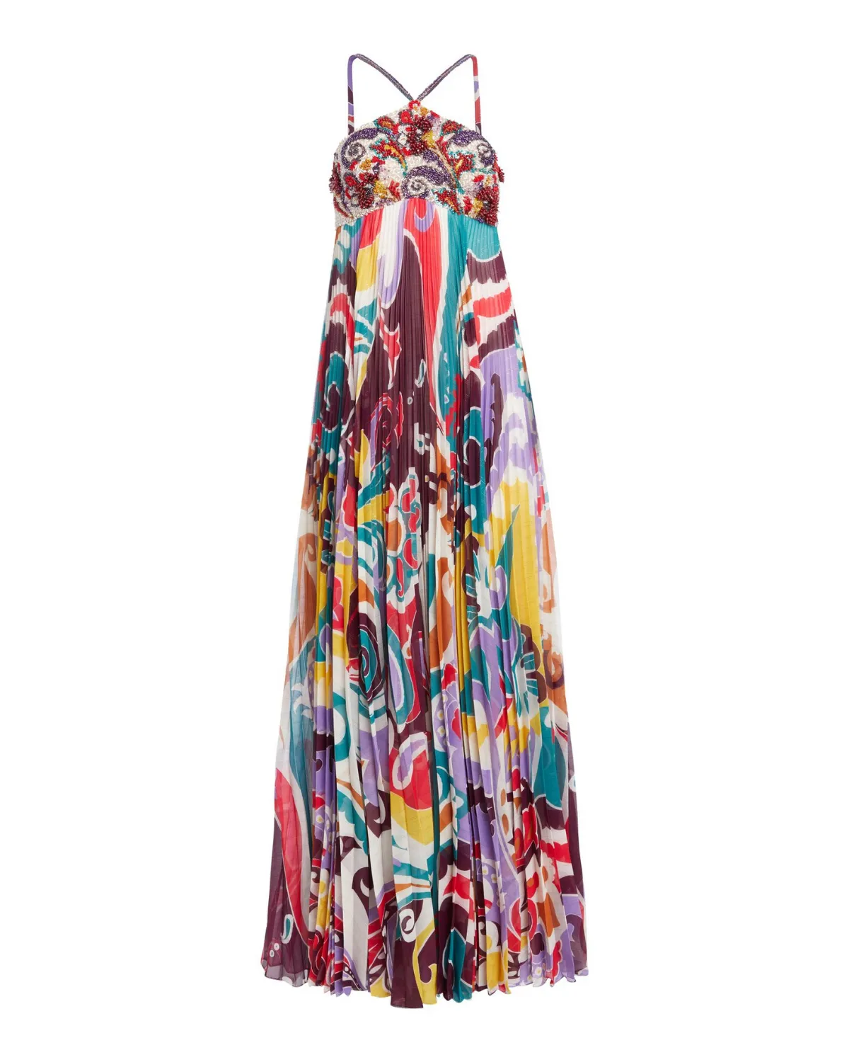 Beaded Daydreamer Pleated Gown