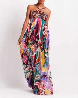 Beaded Daydreamer Pleated Gown