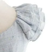 Blue Speckled Embroidered Border Toddler Dress