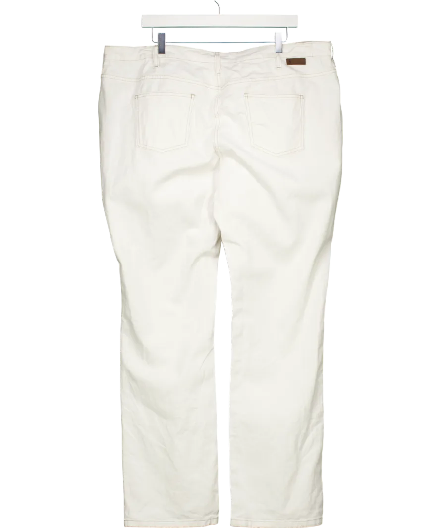 BODEN White High Rise Straight Leg Jeans Long Length UK 22