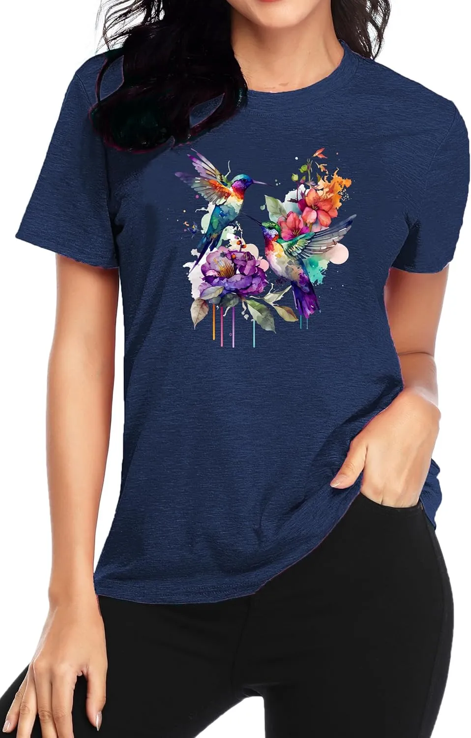 Butterfly Shirts for Women Vintage Floral Tee Shirt Butterfly Graphic Tops Womens Vacation T-Shirt Nature Lover Tee