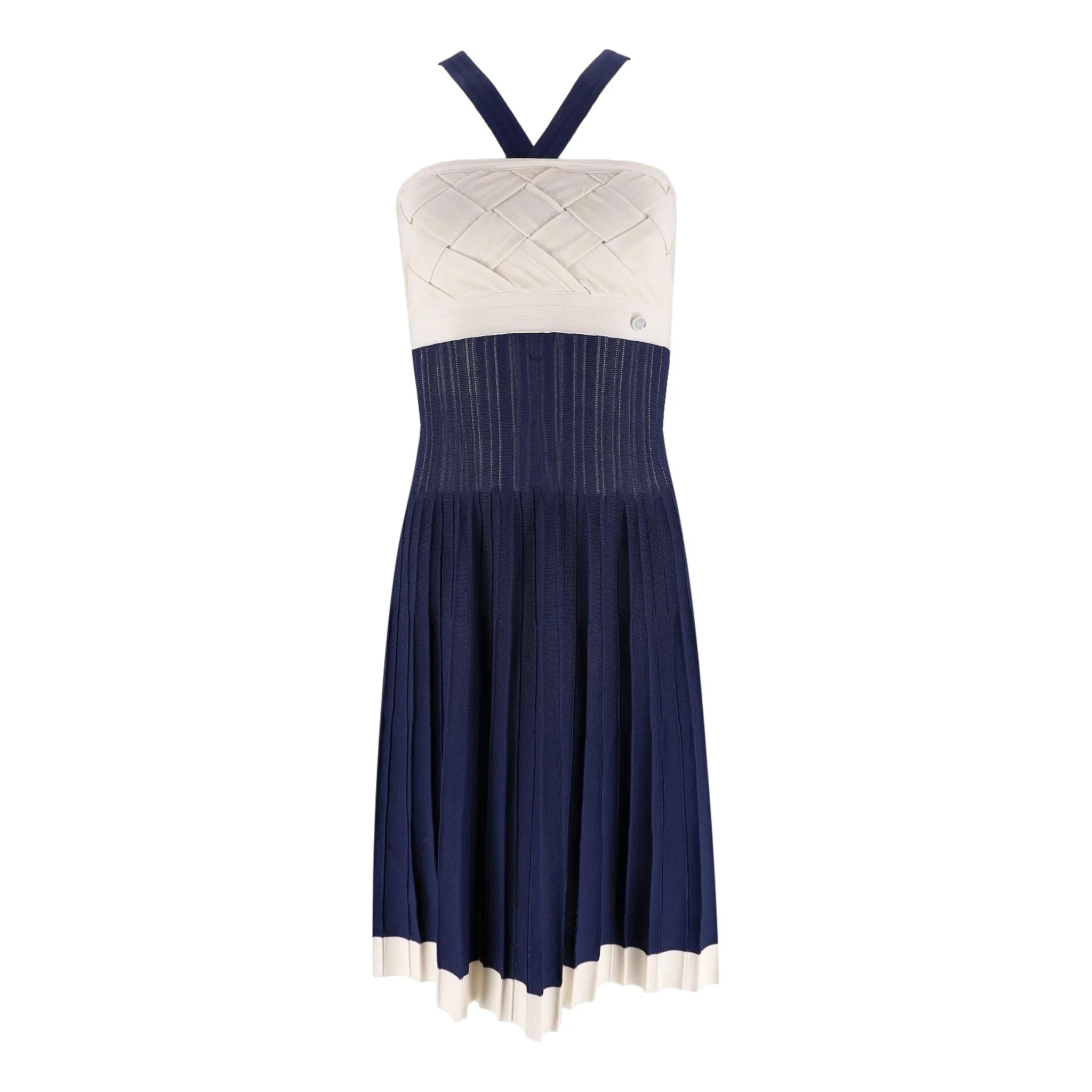 Chanel Haltered Dress & Bolero Cardigan Set. Size 38FR