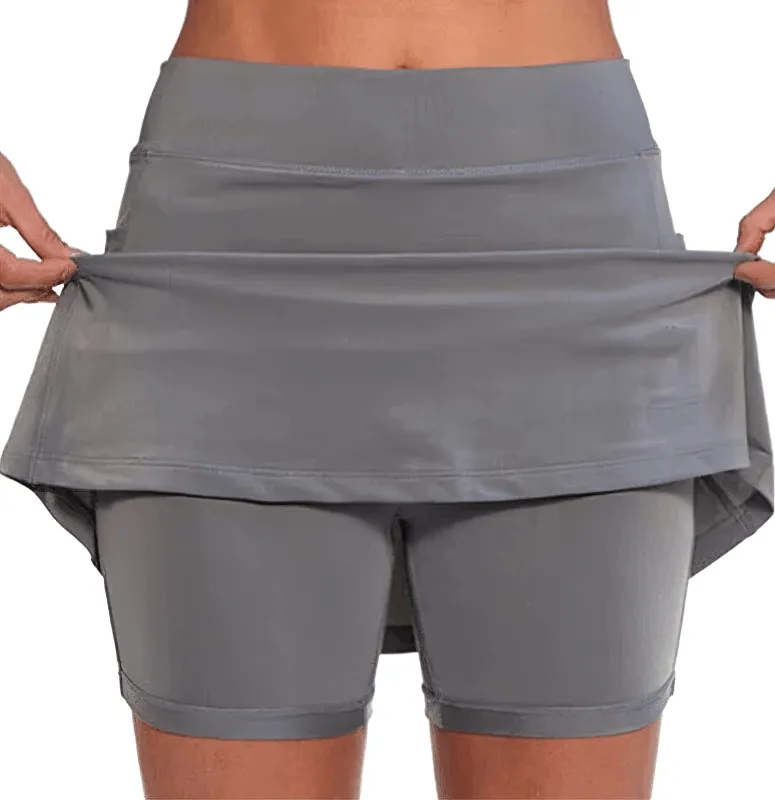 Elastic Sport Women's Skirt-Shorts With Side Pocket - SF0218