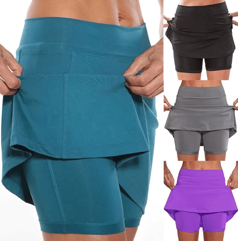 Elastic Sport Women's Skirt-Shorts With Side Pocket - SF0218