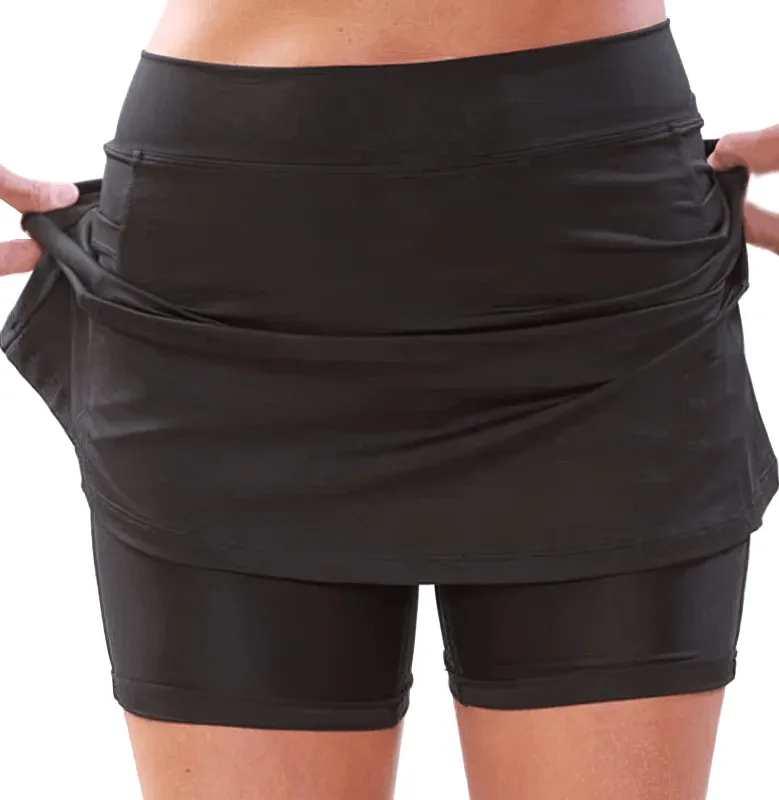 Elastic Sport Women's Skirt-Shorts With Side Pocket - SF0218