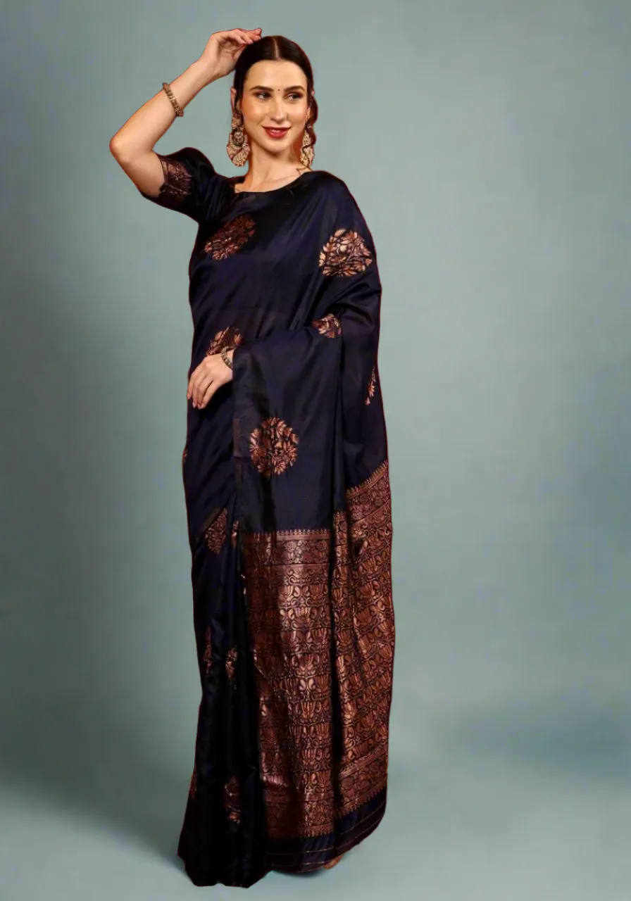 Exclusive Soft Silk Blue Saree