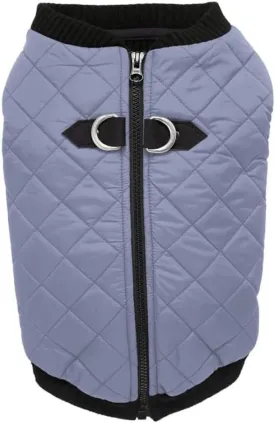 Gooby Fashion Vest Dog Jacket - Gray, Small - Warm Zip Up Dog Bomber Vest with Dual D Ring Leash Water Resistant for Small to Medium Dogs
