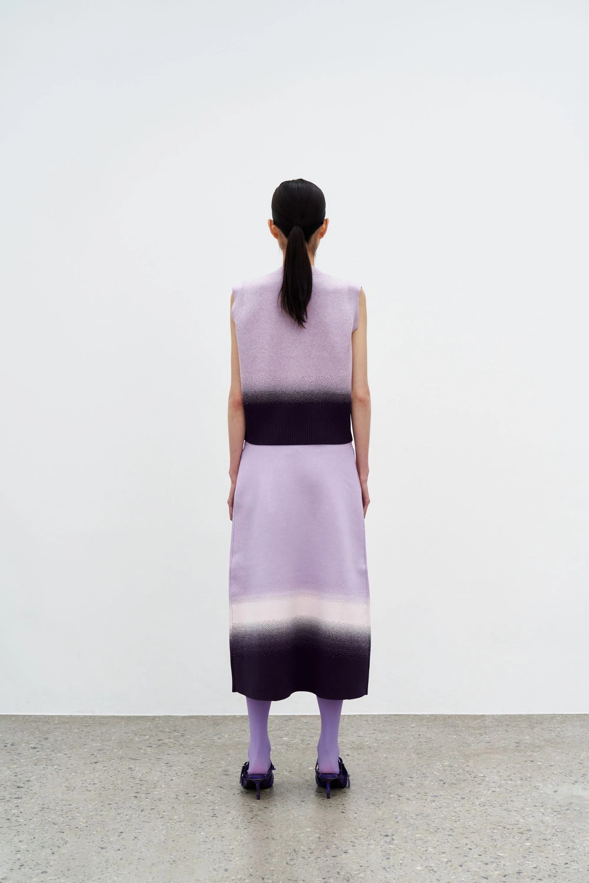 KAFKA GRADIENT PRINT A-LINE MIDI SKIRT