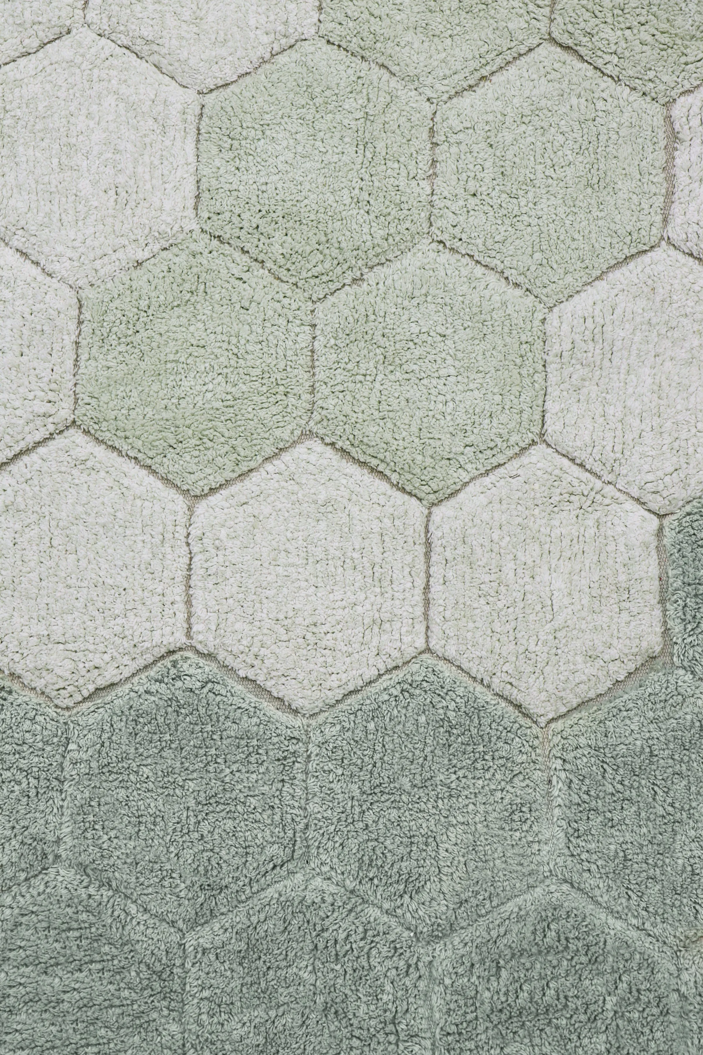 Lorena Canals Washable Rug Round Honeycomb Blue Sage