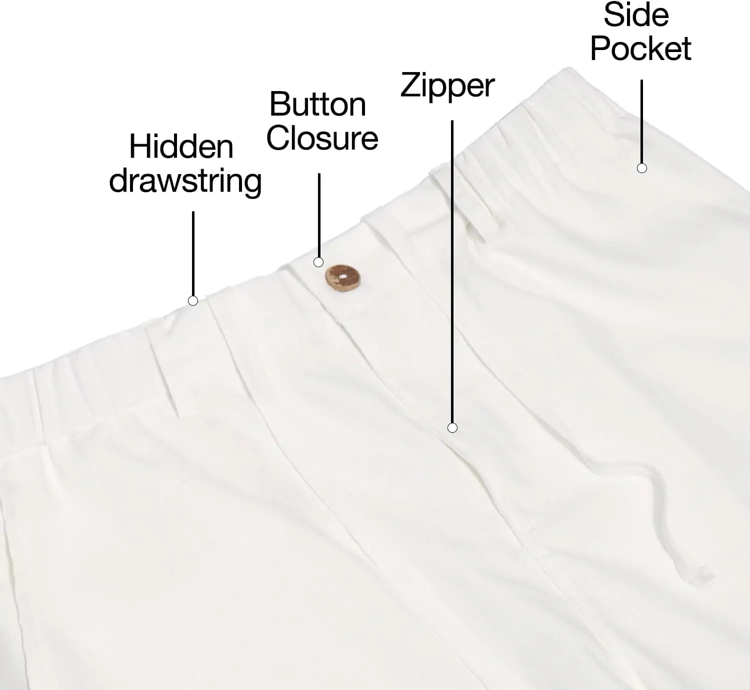 Men's Cotton Linen Shorts Casual Button Elastic Waist Summer Beach Vacation Shorts with Multi-Pocket