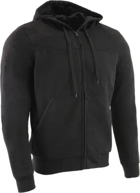 Milwaukee Leather MPM1788 Men's Black CE Approved Armored Riding Hoodie Sweater w/Aramid by DuPont Fibers