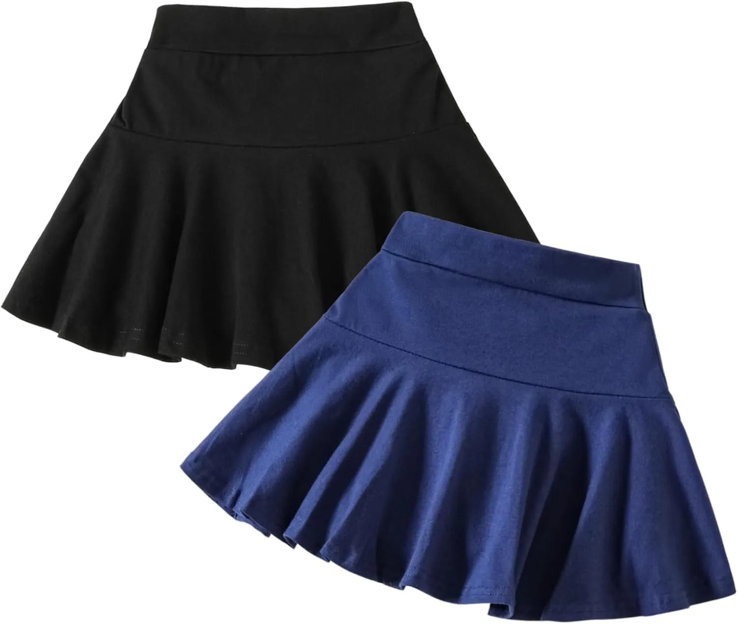 Neutocd Toddler Little Girls Skirts Skorts Elastic Flared Plain Pleated Tennis Skater Skirts for Girls Kids Built in Shorts