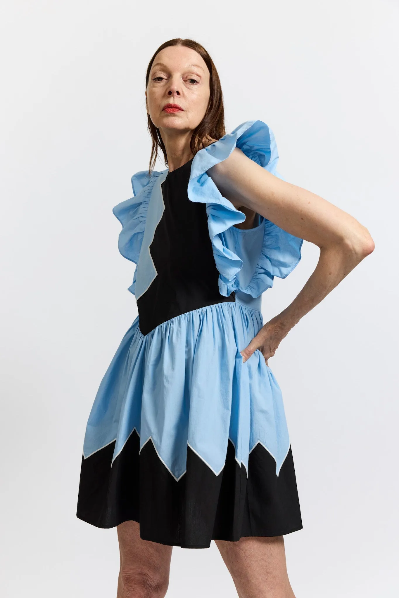 Olive Dress in Powder Blue Cotton