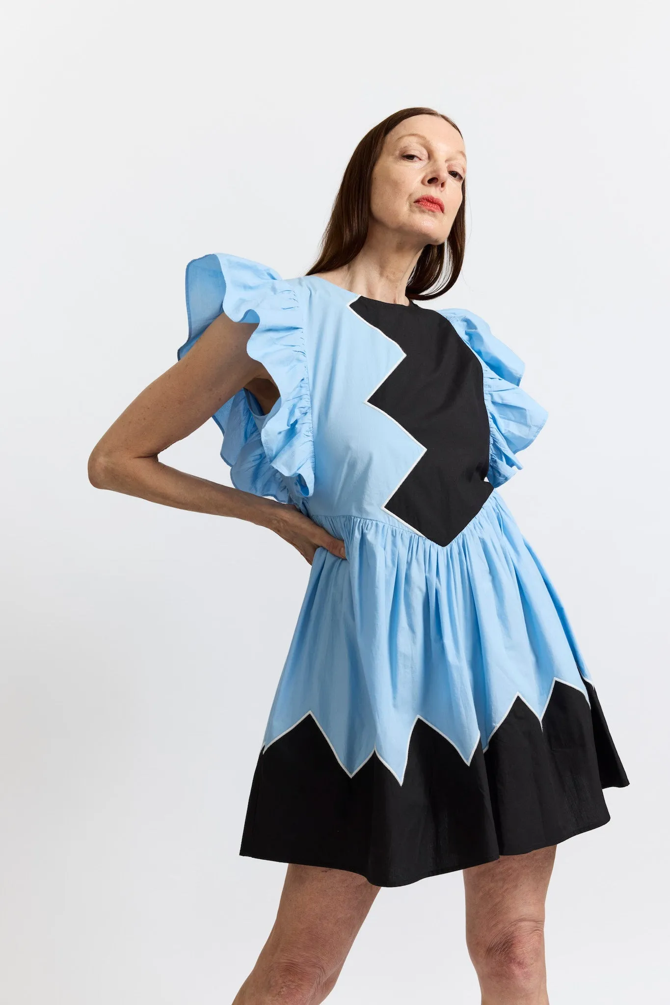 Olive Dress in Powder Blue Cotton