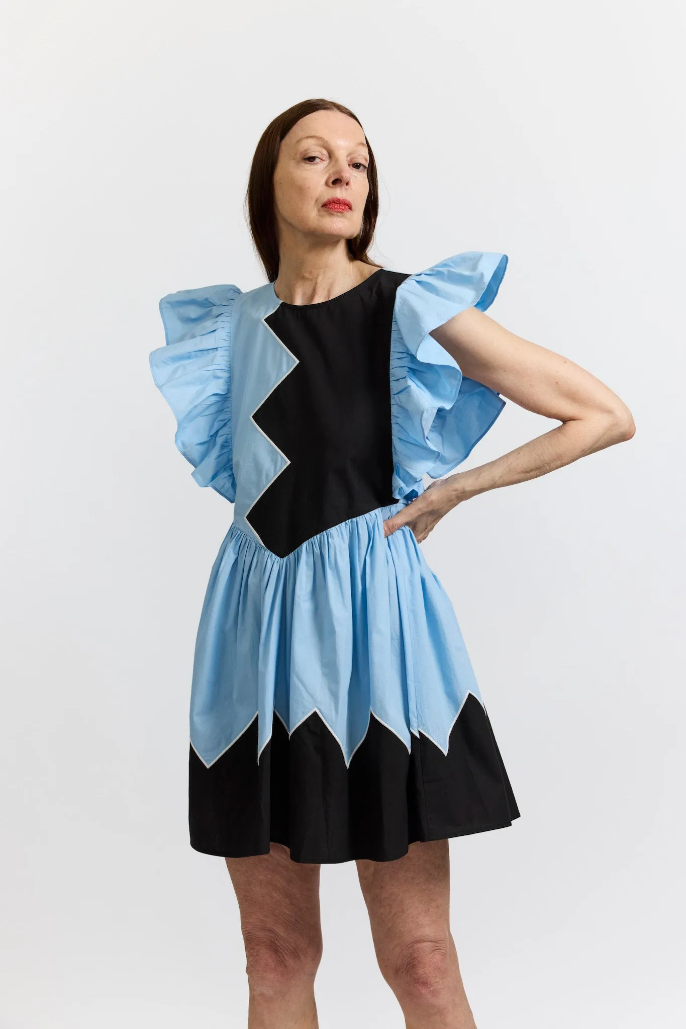 Olive Dress in Powder Blue Cotton