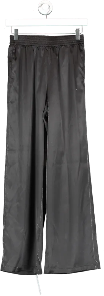 Only Black Satin Victoria Wide Leg Pants UK XS