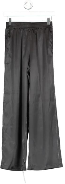 Only Black Satin Victoria Wide Leg Pants UK XS