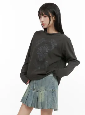 Oversized Graphic Cotton Long Sleeve CS403