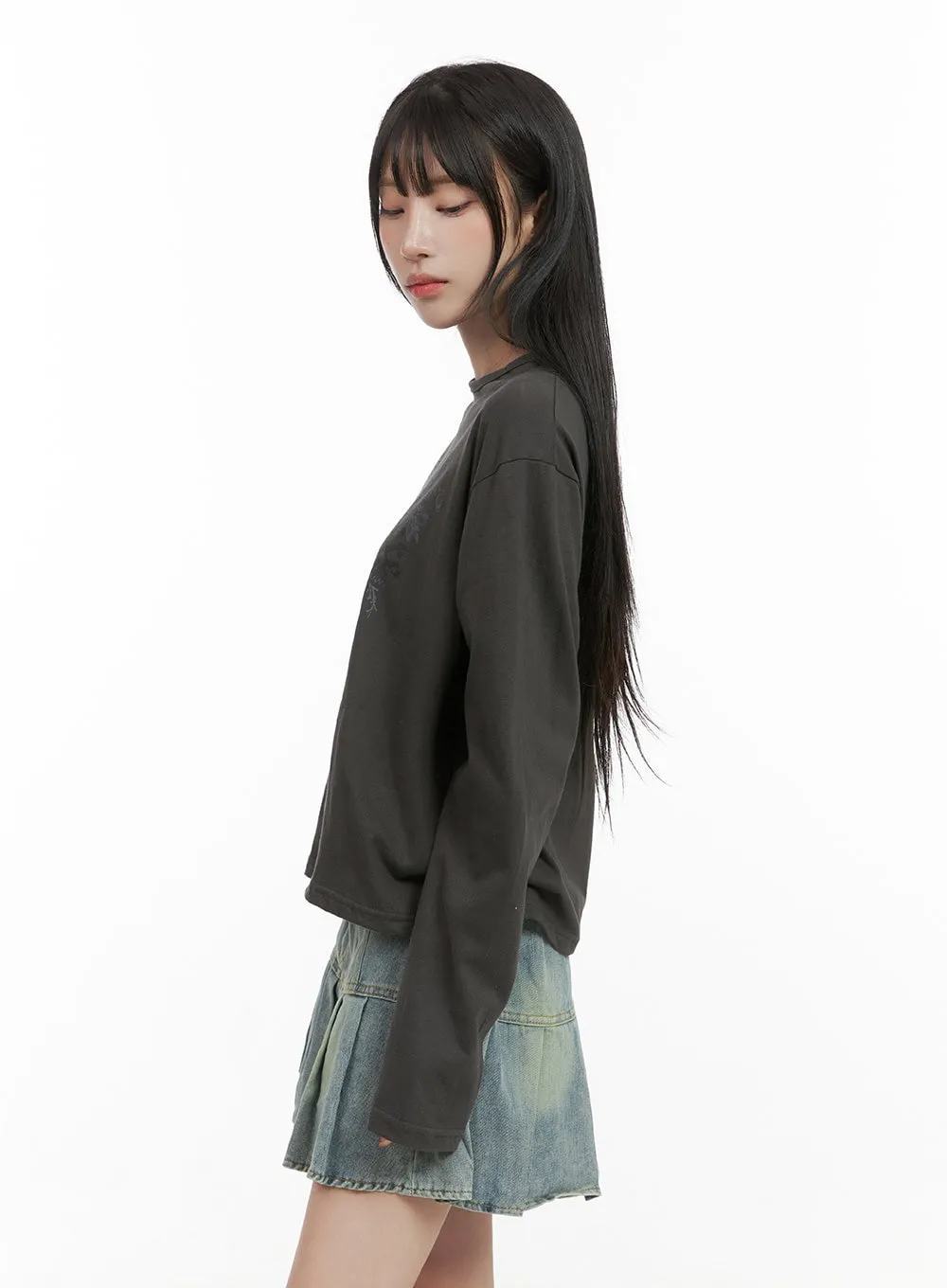 Oversized Graphic Cotton Long Sleeve CS403