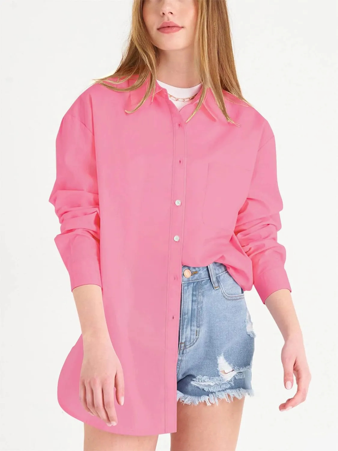 Paintcolors Womens Button Down Shirts Long Sleeve Dressy Casual Blouses Button Up Collared Shirts Tops for women