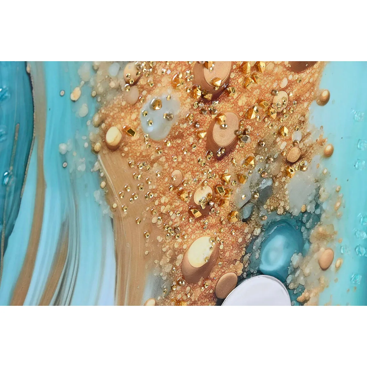 Painting Home ESPRIT Blue Golden polystyrene Canvas Modern Lacquered 62 x 4 x 92 cm (2 Units)