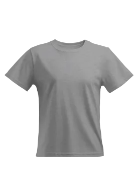 Perfect TShirt Co Women's Short Sleeve Crew Neck Heather Relax Fit in Athletic Gray