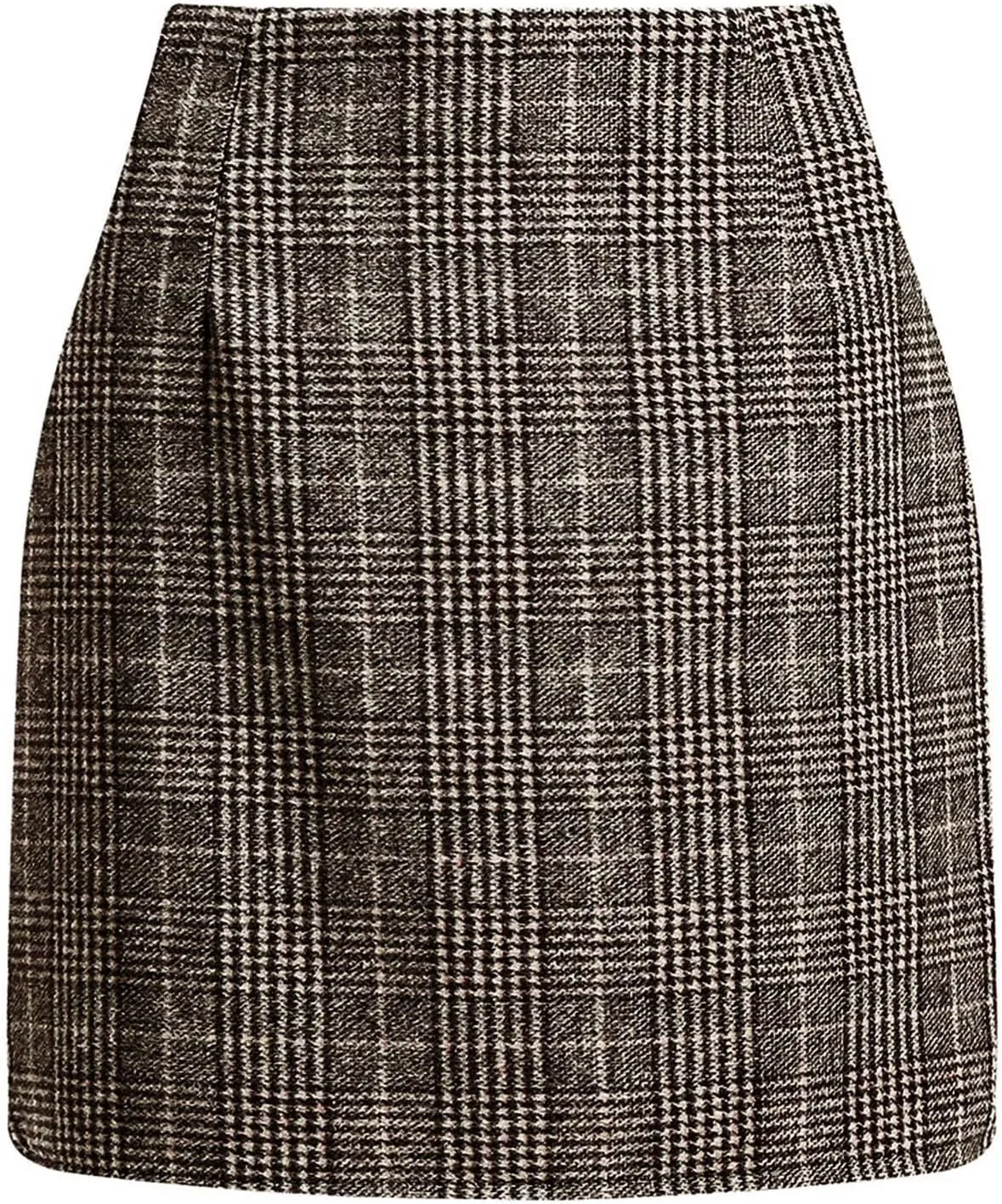 Plaid Mini Skirt for Women High Waist A Line Bodycon Pencil Fall Skirts Comfy Wool Mini Skirts Sexy Plaid Skirt