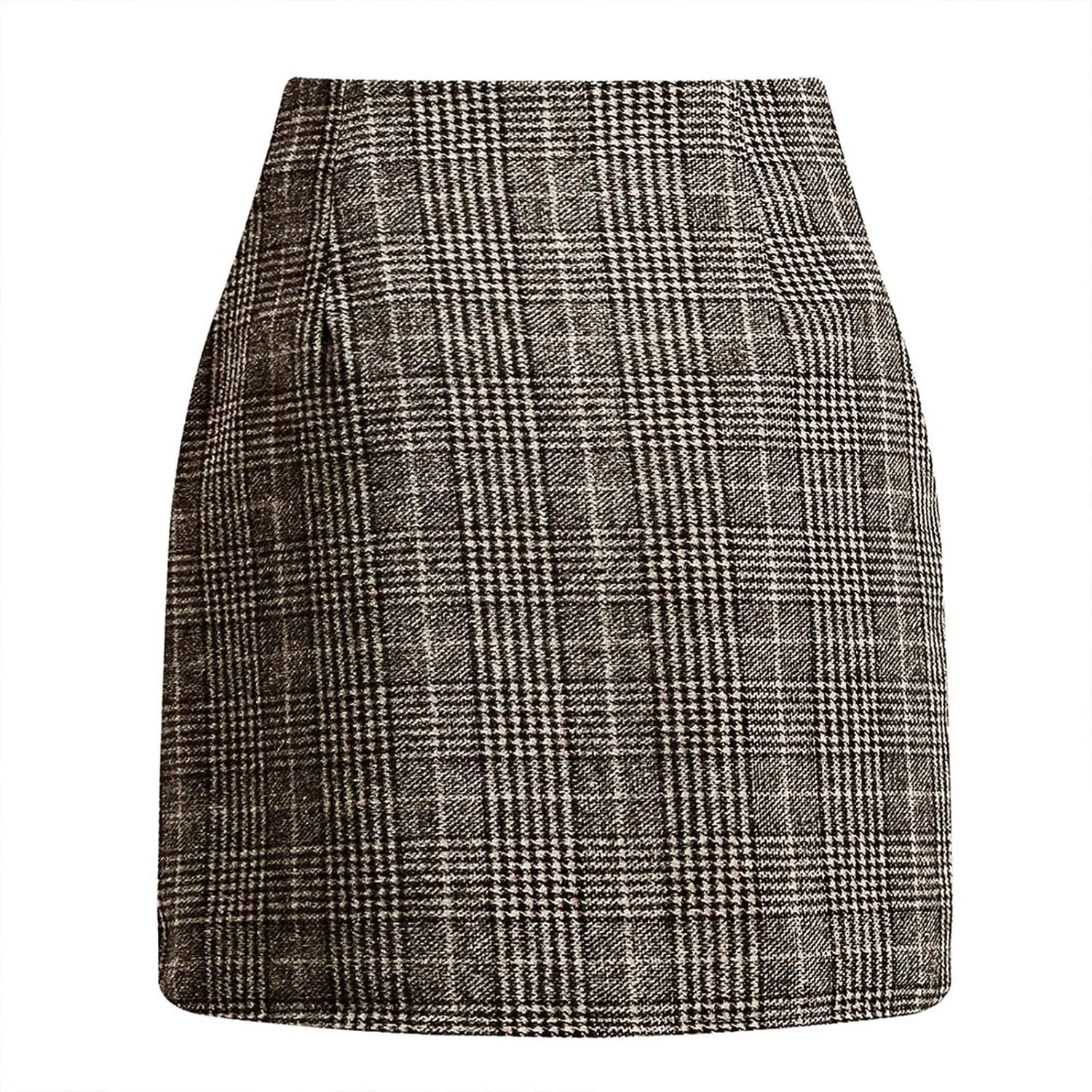 Plaid Mini Skirt for Women High Waist A Line Bodycon Pencil Fall Skirts Comfy Wool Mini Skirts Sexy Plaid Skirt