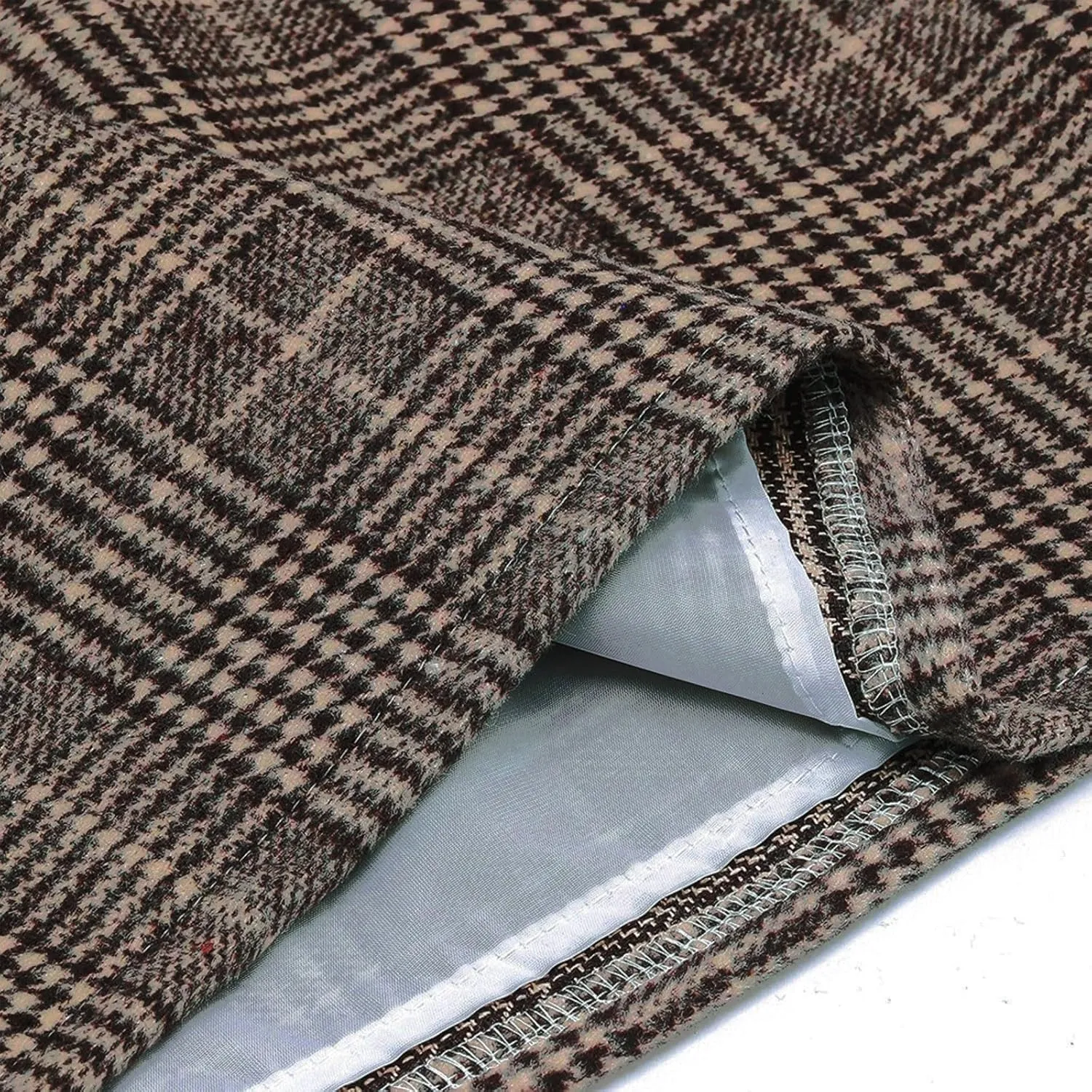 Plaid Mini Skirt for Women High Waist A Line Bodycon Pencil Fall Skirts Comfy Wool Mini Skirts Sexy Plaid Skirt
