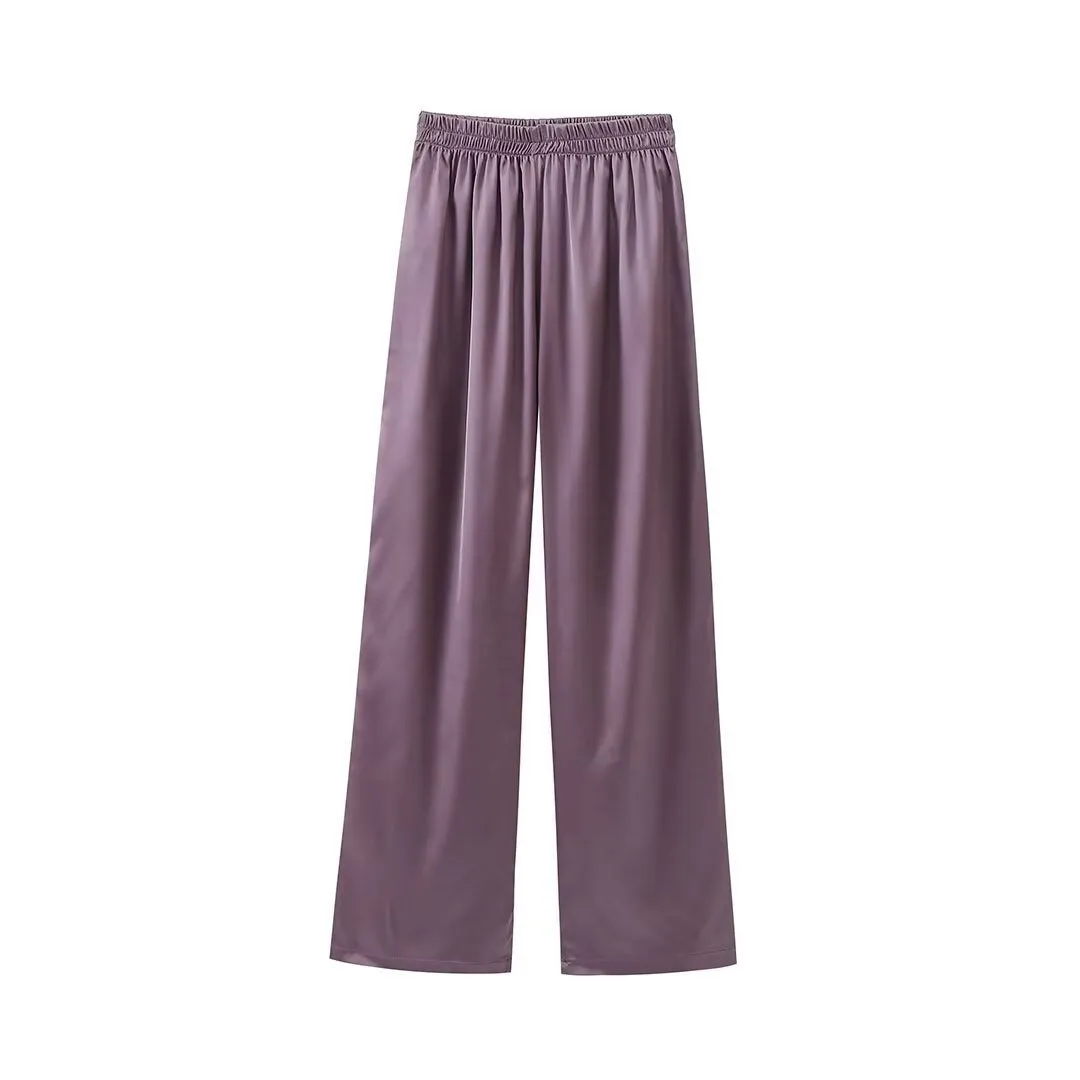 Pre Order:  Silk Tied Chest Top   Draped Straight Leg Pants