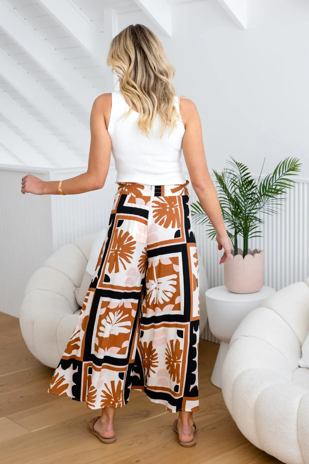 Skye Wide Leg Pants Sahara Print