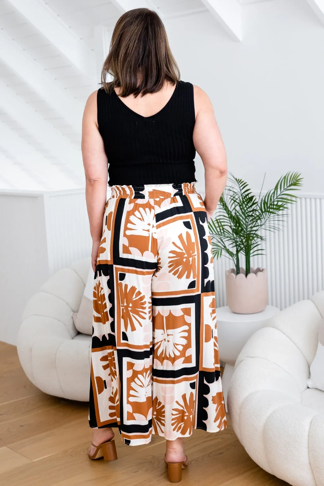 Skye Wide Leg Pants Sahara Print