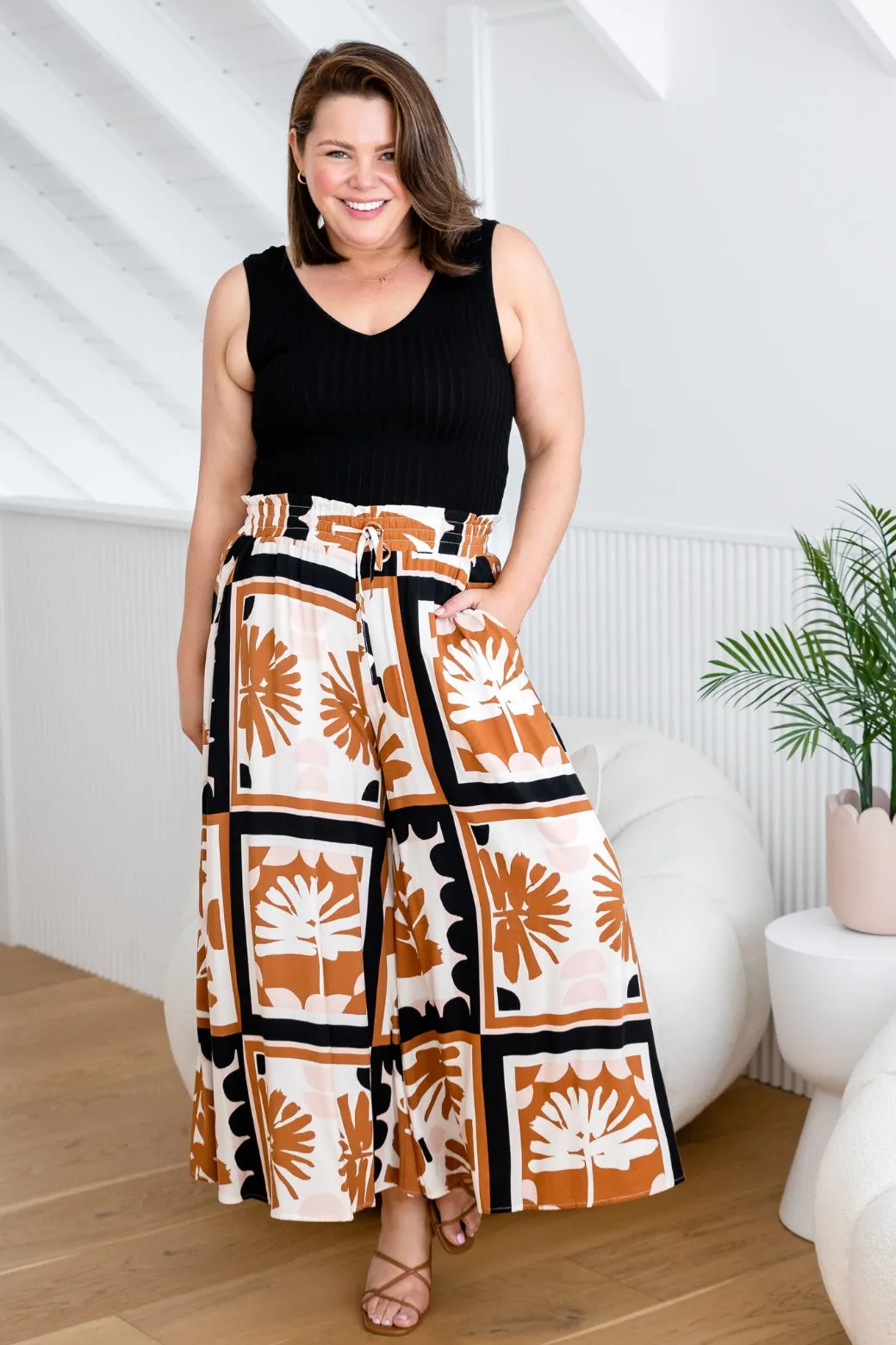 Skye Wide Leg Pants Sahara Print