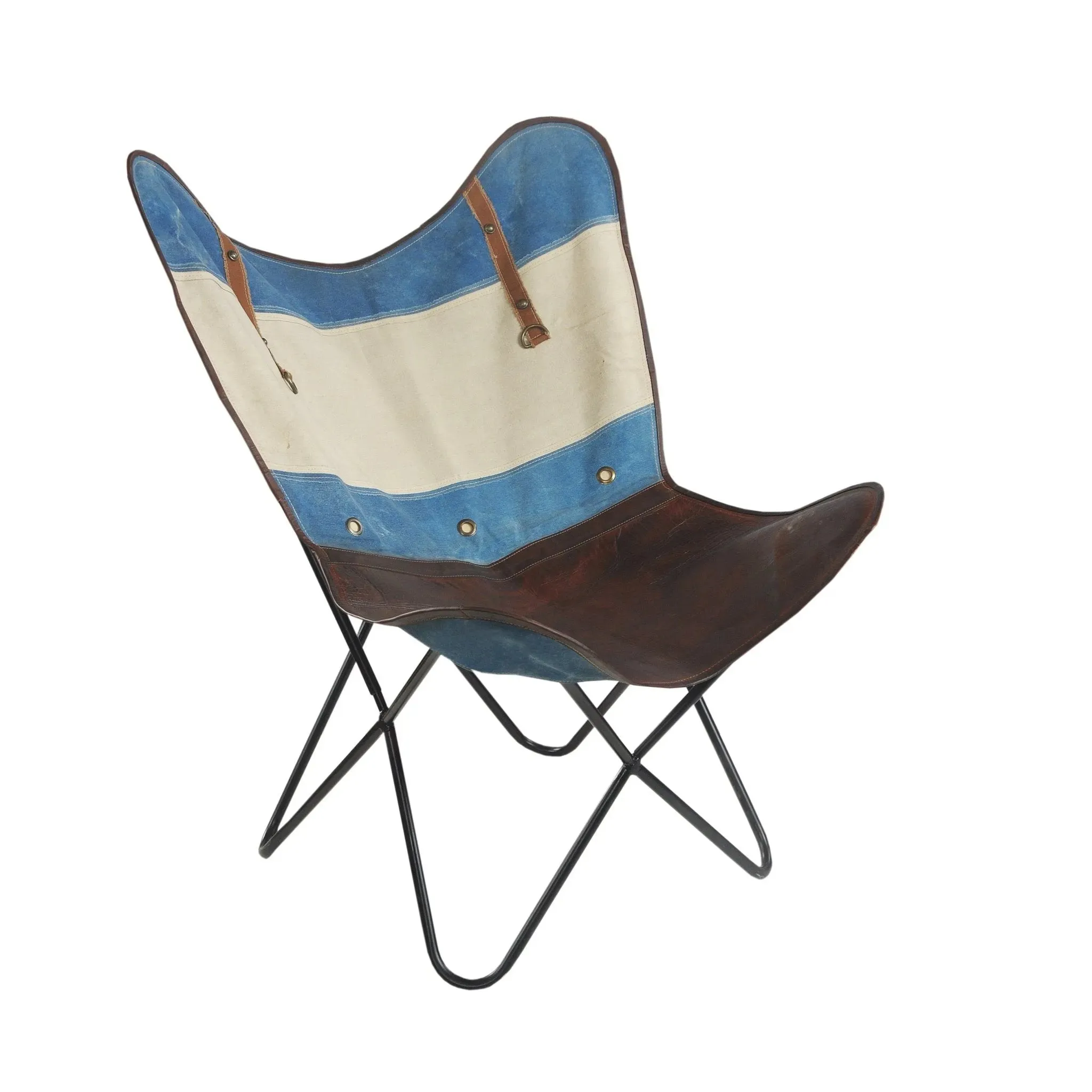 Slingback Butterfly 35009MLT Blue/Brown Accent Chair
