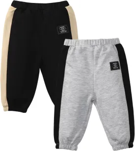 SOBOWO Baby Boy Sweatpants Jogger Pants Toddler Boys Solid Elastic Waist Letter Patched Active Bottoms Fall Winter Clothes