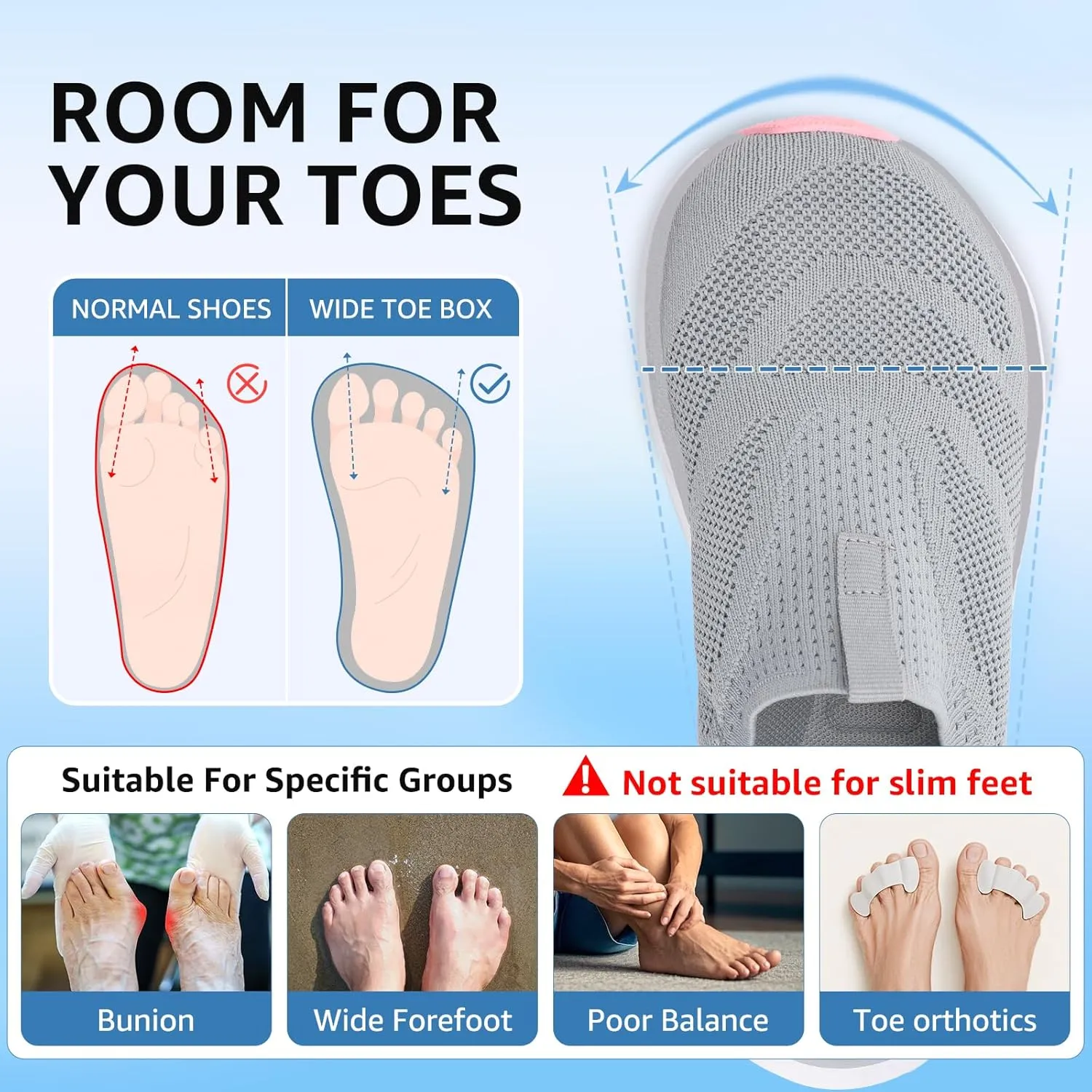 STQ Slip on Sneakers Women Walking Shoes with Arch Support Memory Foam
