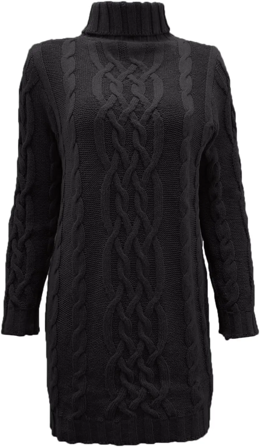 Sweater Dress for Women Oversized Crewneck Long Sleeve Mini Dress Solid Chunky Knit Sweater 2024 Fall Winter Pullover