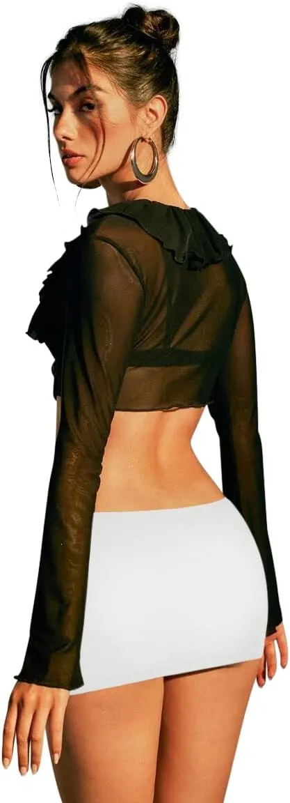 Sweet Hearts Black Mini Skirt for Women- Above Knee Elastic Waist Basic Mini Pencil Womens Skirts Bodycon Made in USA