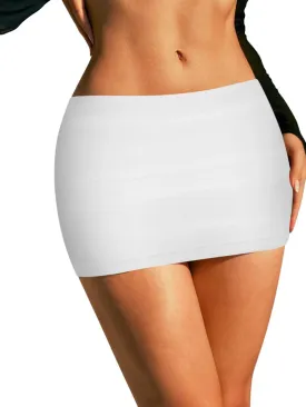 Sweet Hearts Black Mini Skirt for Women- Above Knee Elastic Waist Basic Mini Pencil Womens Skirts Bodycon Made in USA
