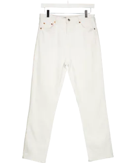 Topshop White High Rise Slim Straight Jeans L32 W30