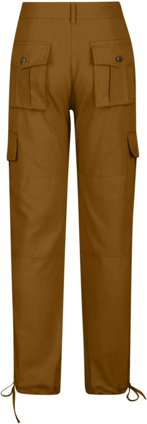 Uillui Tactical Cargo Pants for Women Low Waist Slim Fit Ankle Trousers Straight Leg Stretchy Tapered Pant Ripstop Work Pant