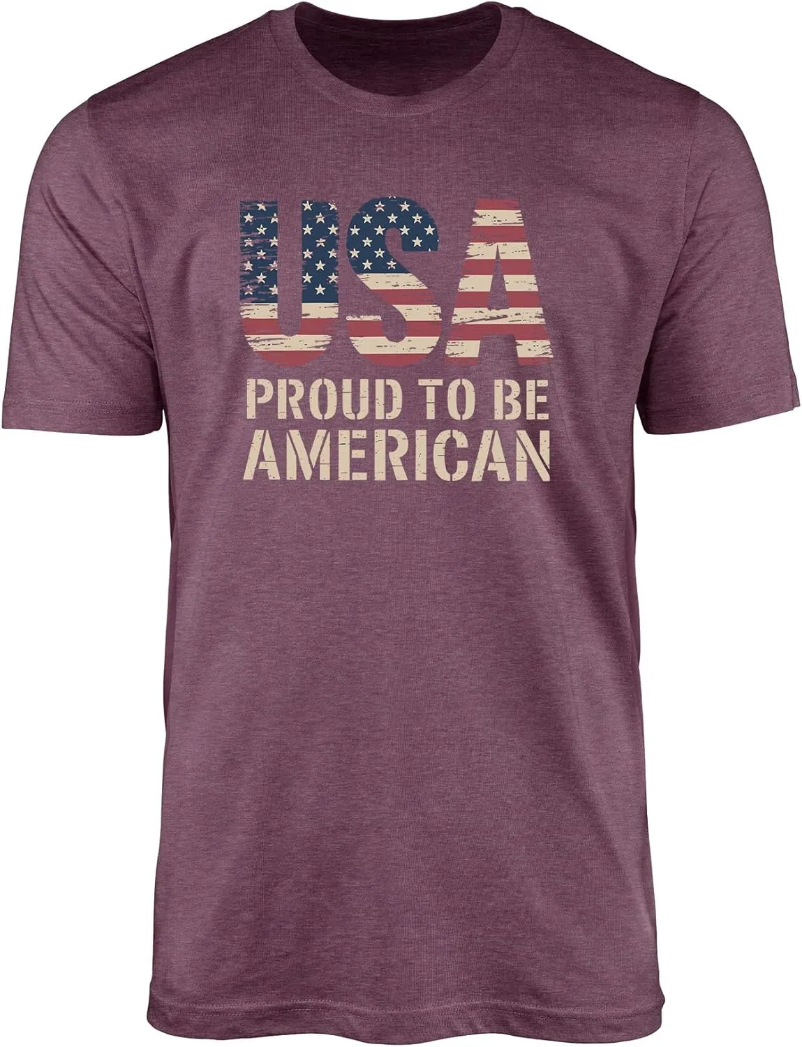USA Proud to Be American T-Shirt for Men Women  Patriotic Flag Graphic Tee  4th of July Vintage Unisex Shirt